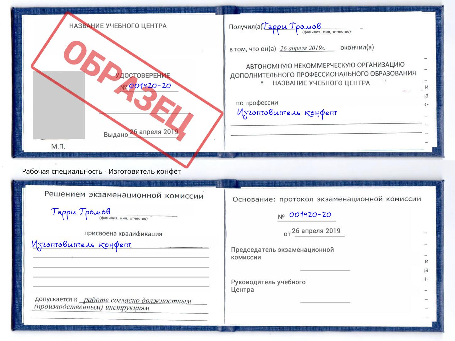 Изготовитель конфет Артём