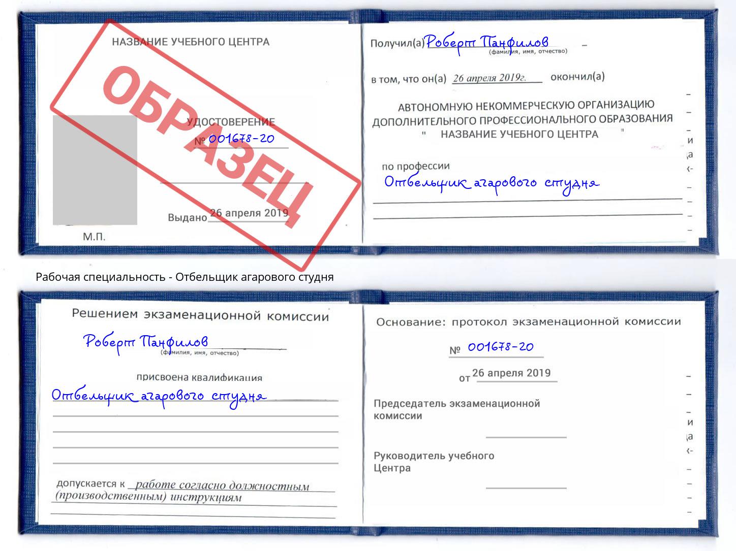 Отбельщик агарового студня Артём