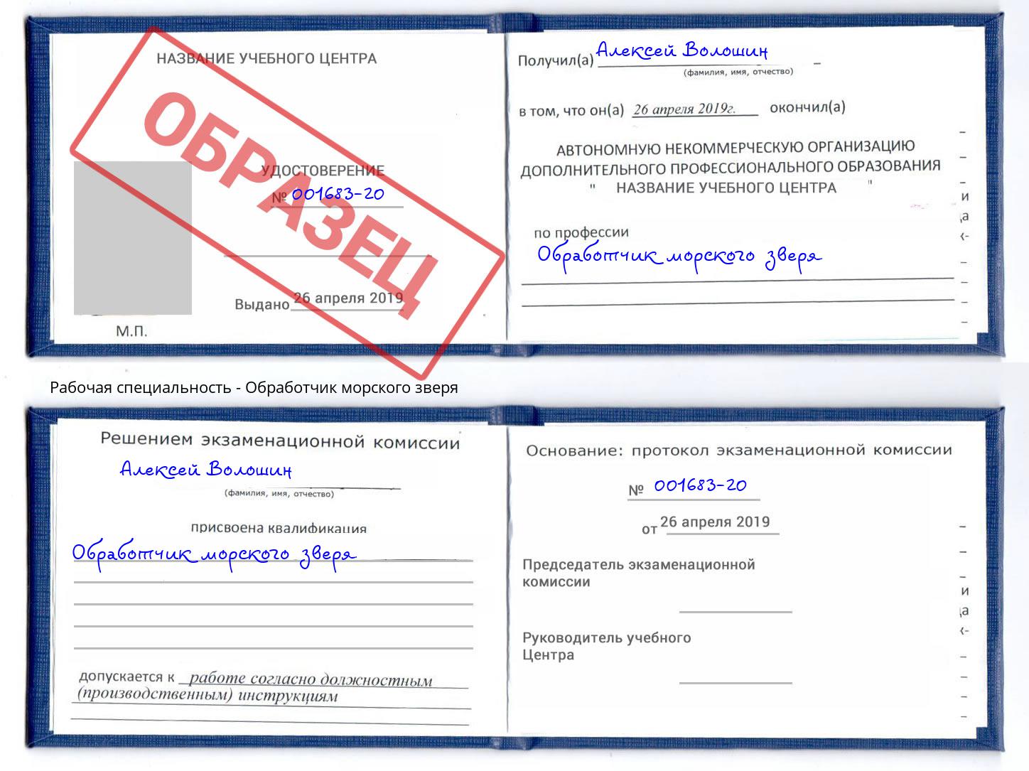 Обработчик морского зверя Артём