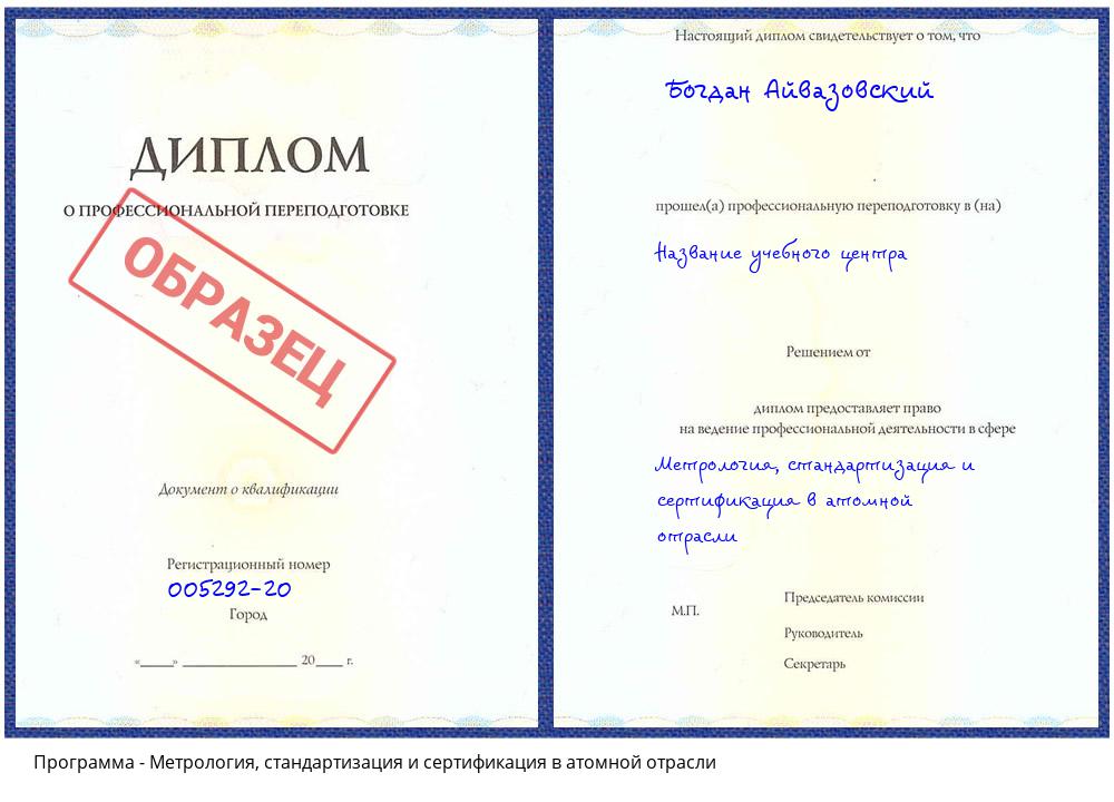 Метрология, стандартизация и сертификация в атомной отрасли Артём