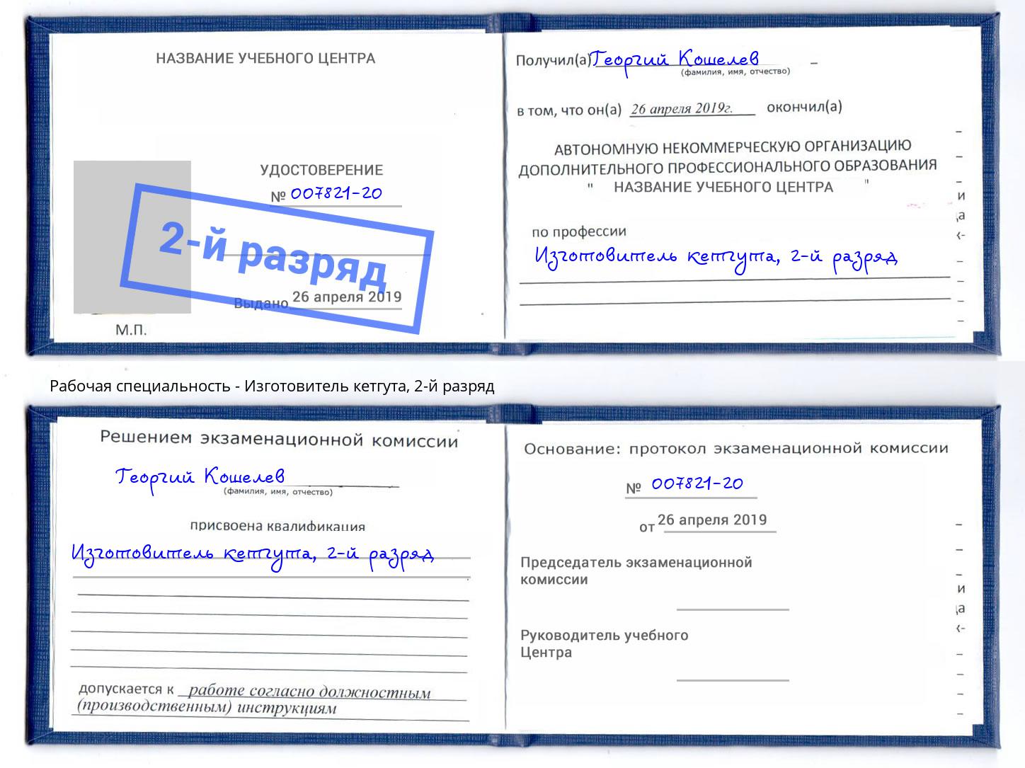 корочка 2-й разряд Изготовитель кетгута Артём